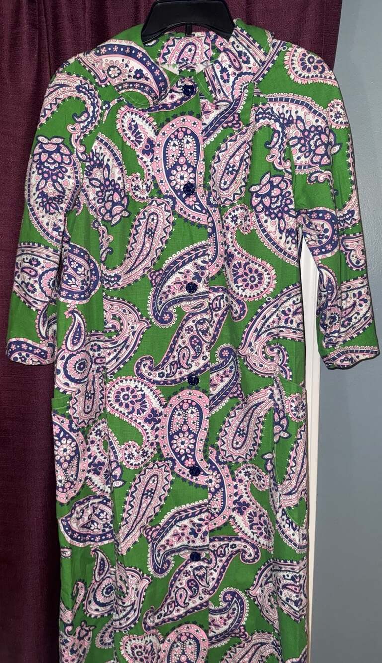 Handmade Authentic Vintage 60s-70s Handmade Paisley trench coat. One of a kind!